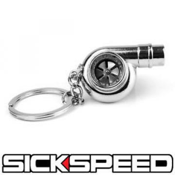 CHROME  METAL SPINNING TURBO BEARING KEYCHAIN KEY RING/CHAIN FOR CAR/TRUCK/SUV B