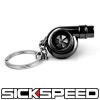 BLACK CHROME SPINNING TURBO BEARING KEYCHAIN KEY RING/CHAIN FOR CAR/TRUCK/SUV A