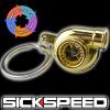 GOLD METAL SPINNING TURBO BEARING KEYCHAIN KEY RING/CHAIN FOR CAR/TRUCK/SUV A