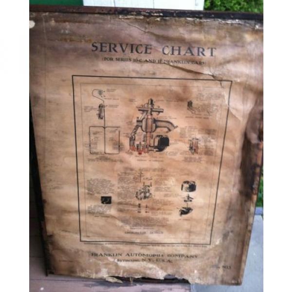 RARE Antique Franklin Car Service Chart 1925 Syracuse NY Carburetor Bearings #2 image