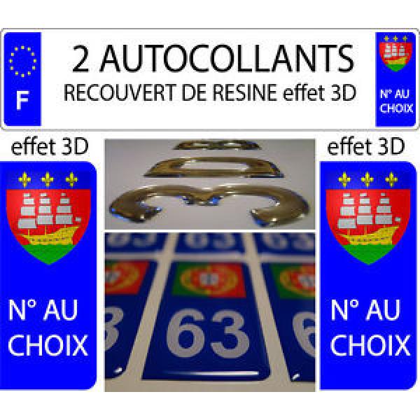 2 sticker car registration plate RESIN COAT OF ARMS BEARINGS LA ROCHELLE #5 image