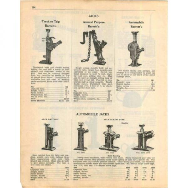 1936 ADVERTISEMENT Barrett&#039;s Auto Car Automobile Jacks Ajax Simplex Ball Bearing #5 image